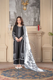 Motif Peach Wool Embroidered Suit-3890