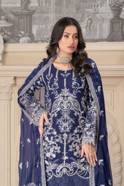 Motif Chiffon Embroidered Suit-377