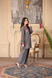 Motif Khaddar Embroidered Co-ord Set-045