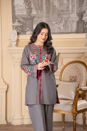 Motif Khaddar Embroidered Co-ord Set-045