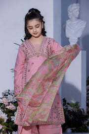 Motif Girls Cotton Embroidered Suit