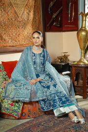 Motif Organza Embroidered Suit