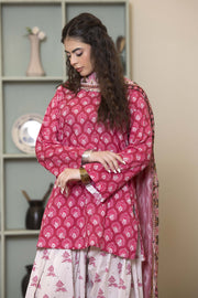 Motif Lawn Sequence Embroidered Suit