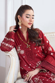 Motif Cotton Embroidered Suit