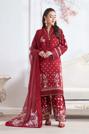 Motif Cotton Embroidered Suit