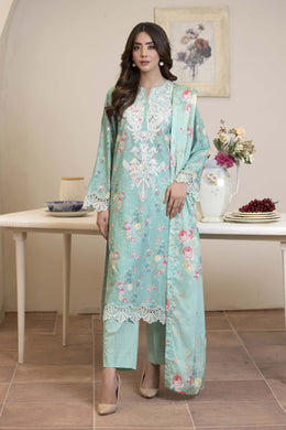 Motif Lawn Embroidered Suit