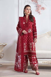 Motif Cotton Embroidered Suit