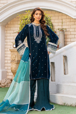 Motif Velvet Embroidered Suit