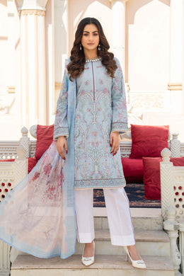 Motif Lawn Embroidered Suit