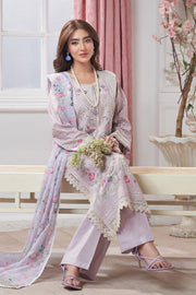 Motif Lawn Embroidered Suit