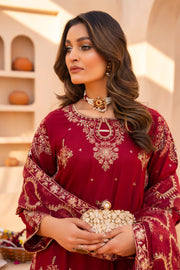 Motif Viscose Embroidered Suit