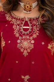 Motif Viscose Embroidered Suit