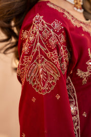 Motif Viscose Embroidered Suit