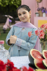 Motif Girls Jacquard Embroidered Suit