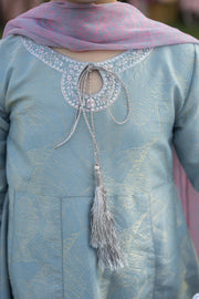 Motif Girls Jacquard Embroidered Suit