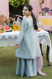 Motif Girls Jacquard Embroidered Suit