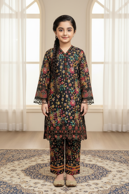 Motif Kids Lawn Printed Suit