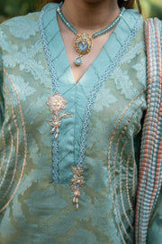 Motif Jacquard Embroidered Suit