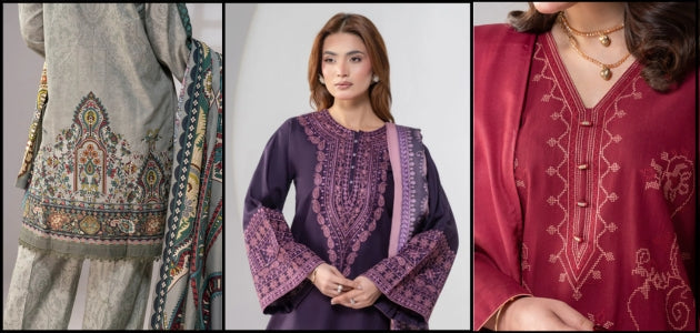 Winter Dresses for Women in the UK: Premium Embroidered Winter Suits, Formal Wear & Kids Collection by Motif UK