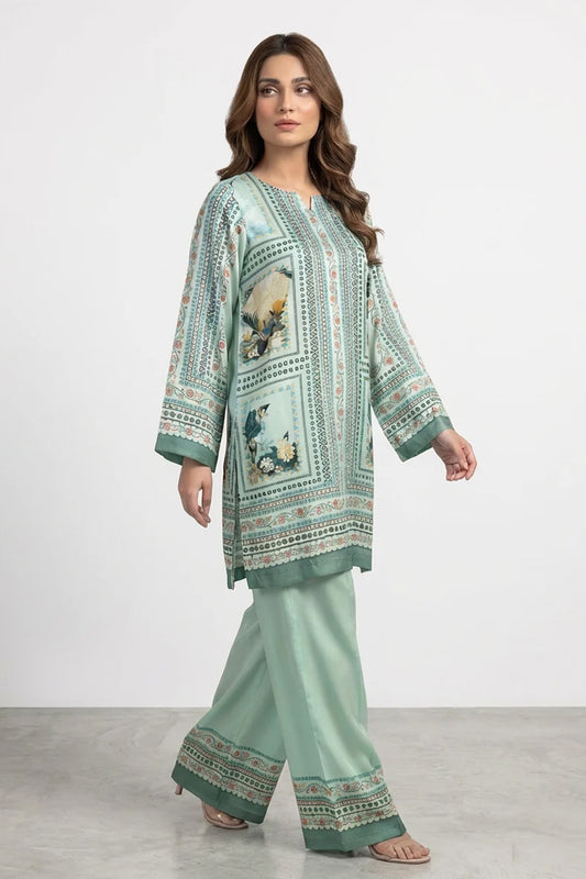 Motif Silk Printed Co-ord Set-056
