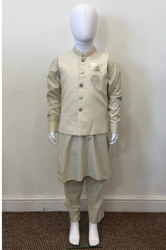 Motif Boys Waistcoat Suit-3425