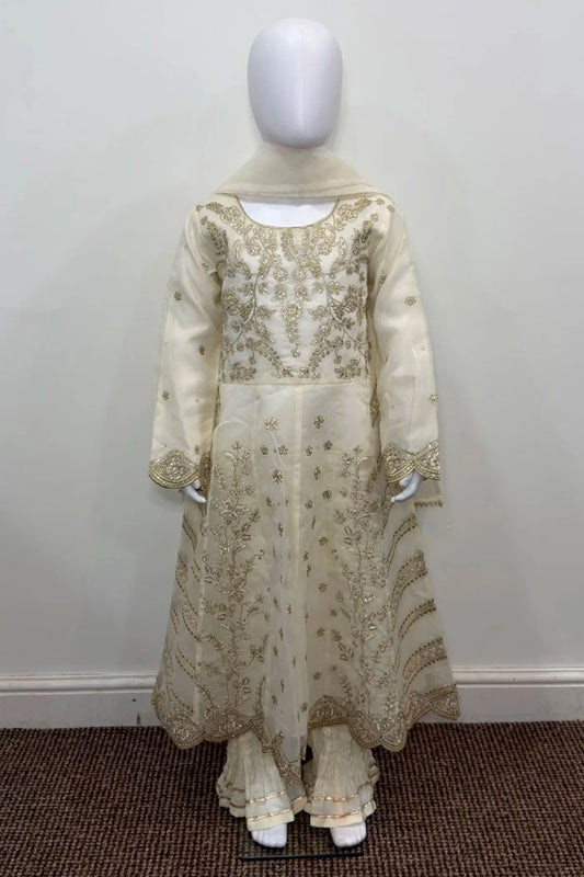 Motif Girls Organza Embroidered Suit-682