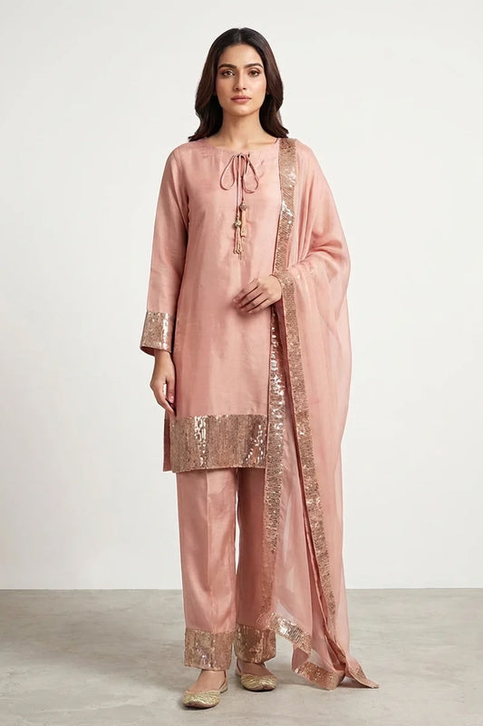 Motif Tusser Silk 3Pc suit-004