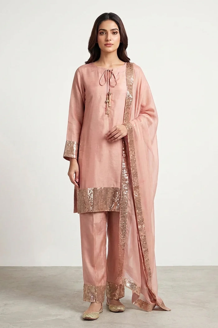 Motif Tusser Silk 3Pc suit-004