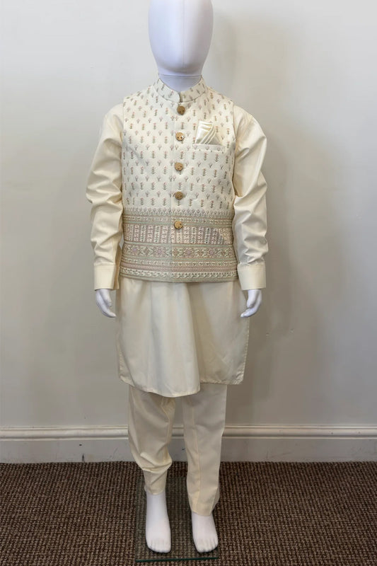 Motif Boys Waistcoat Suit-3445