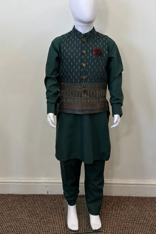 Motif Boys Waistcoat Suit-3429