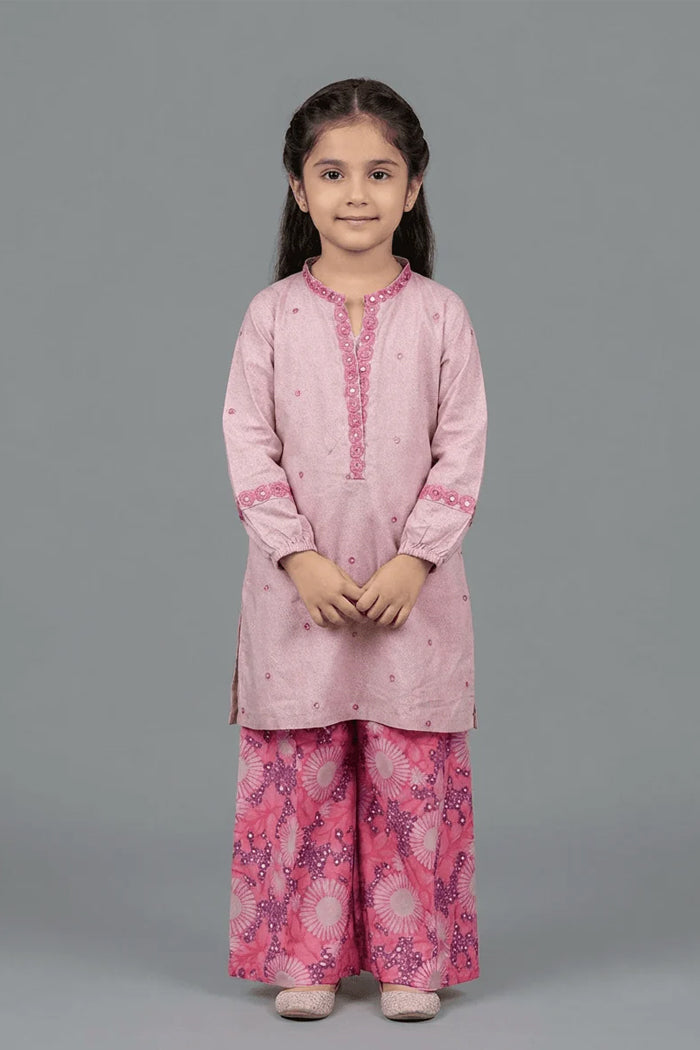 Motif Kids Printed Emroidered Suit-065