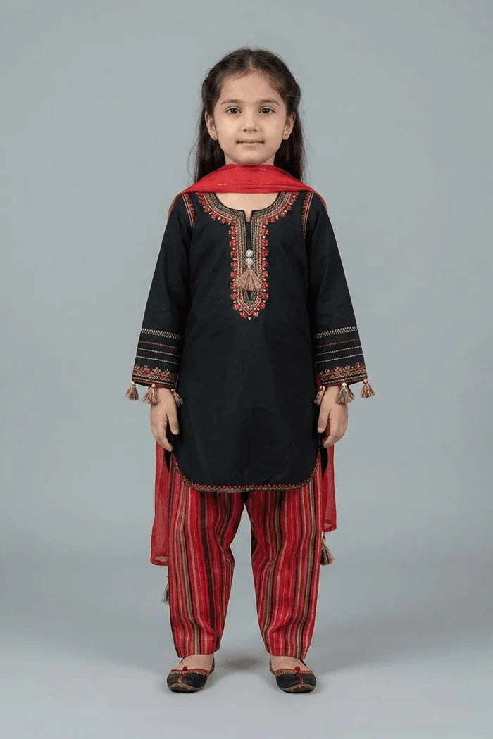 Motif Kids Embroidered Viscose Suit-711