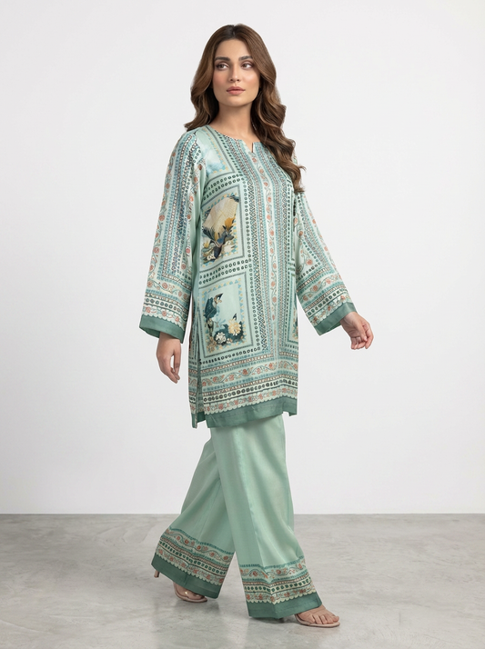 Motif Silk Printed Co-ord Set-056
