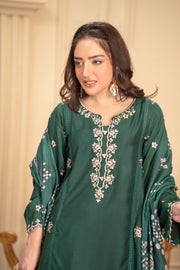 Motif Viscose Embroidered Suit