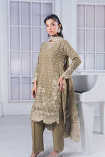 Motif Chiffon Embroidered Suit-019