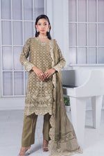 Motif Chiffon Embroidered Suit-019