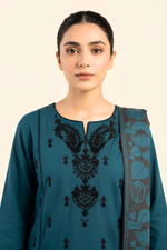 Motif Dhanak Embroidered Suit-3957