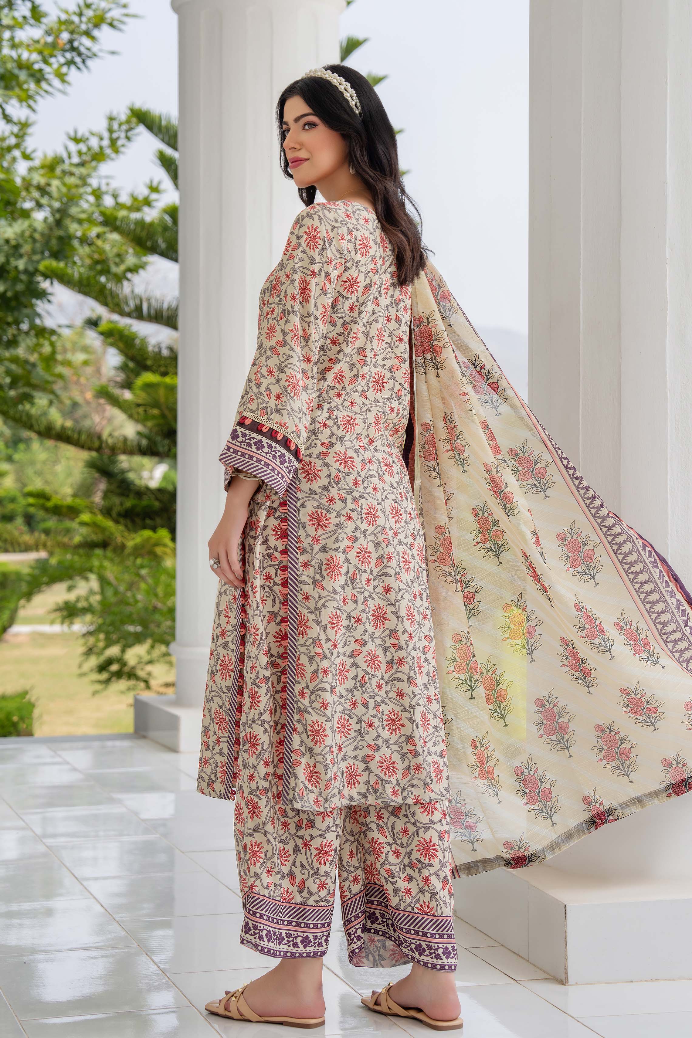 Motif Lawn Printed Suit