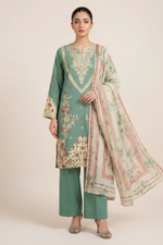 Motif Khaddar Embroidered Suit-074