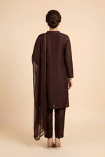 Motif Tissue Silk Embroidered Suit-240
