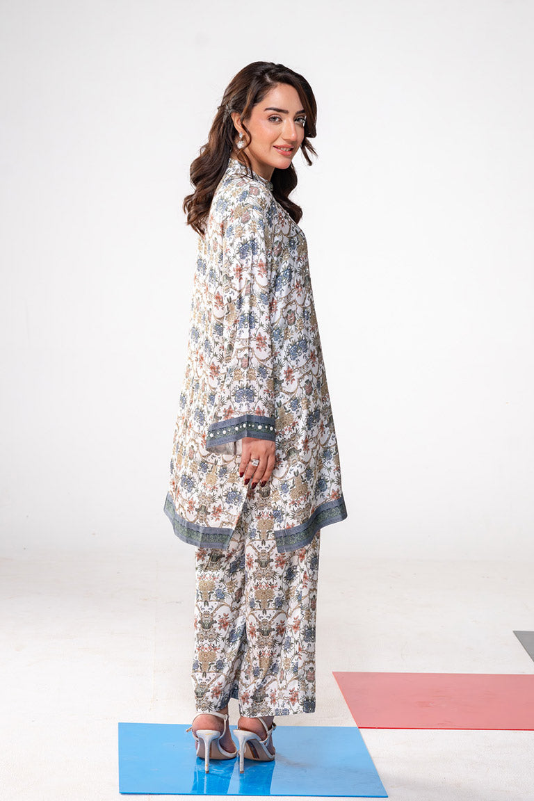 Motif Silk Printed Co-ord Set-3967