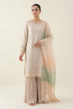 Motif Raw Silk Embroidered Suit-004