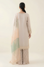 Motif Raw Silk Embroidered Suit-004