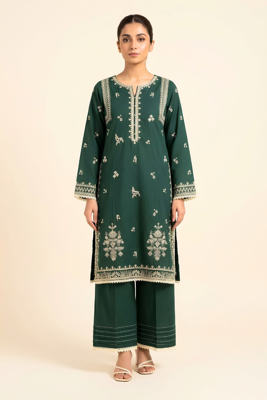 Motif Khaddar Embroidered Suit-3955