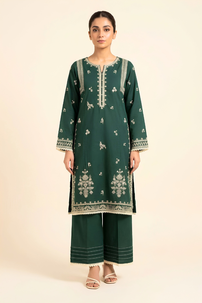 Motif Khaddar Embroidered Suit-3955