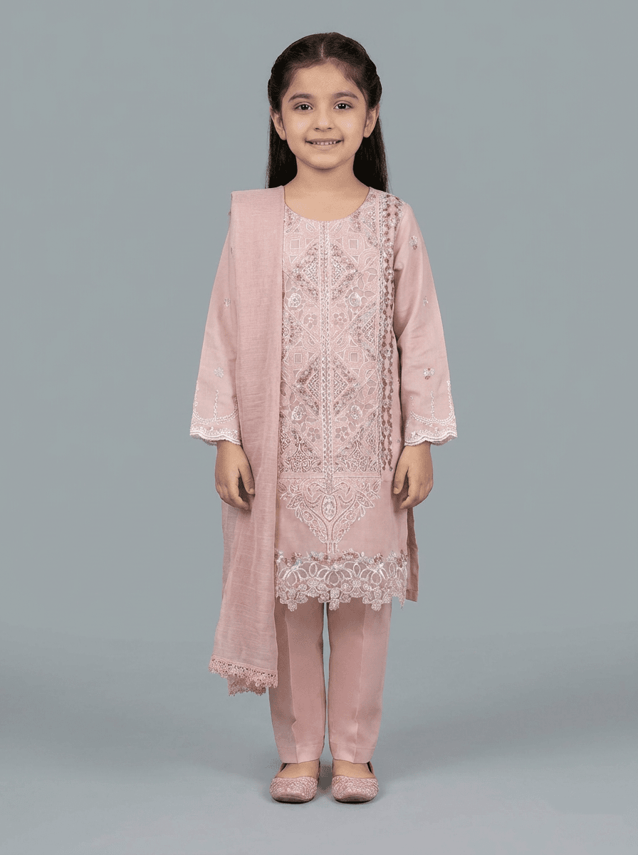 Motif Kids Lawn Embroidered Suit-033