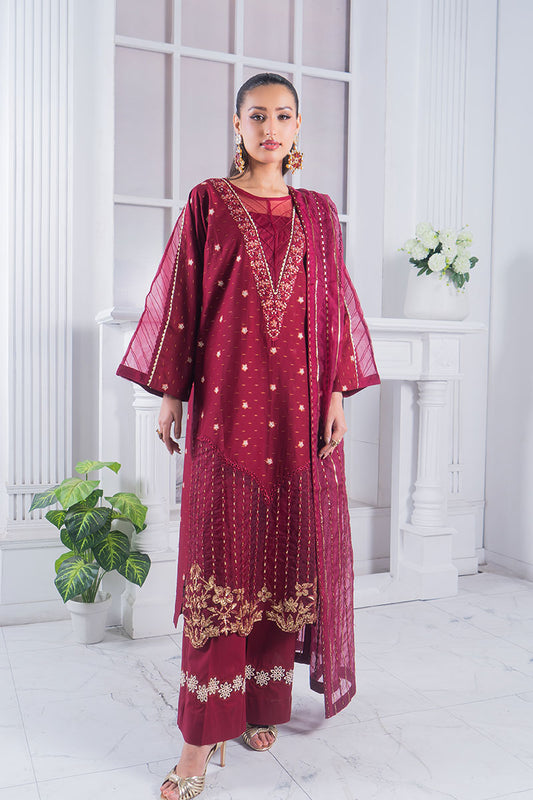 Motif Golden Brosha Embroidered Suit-018