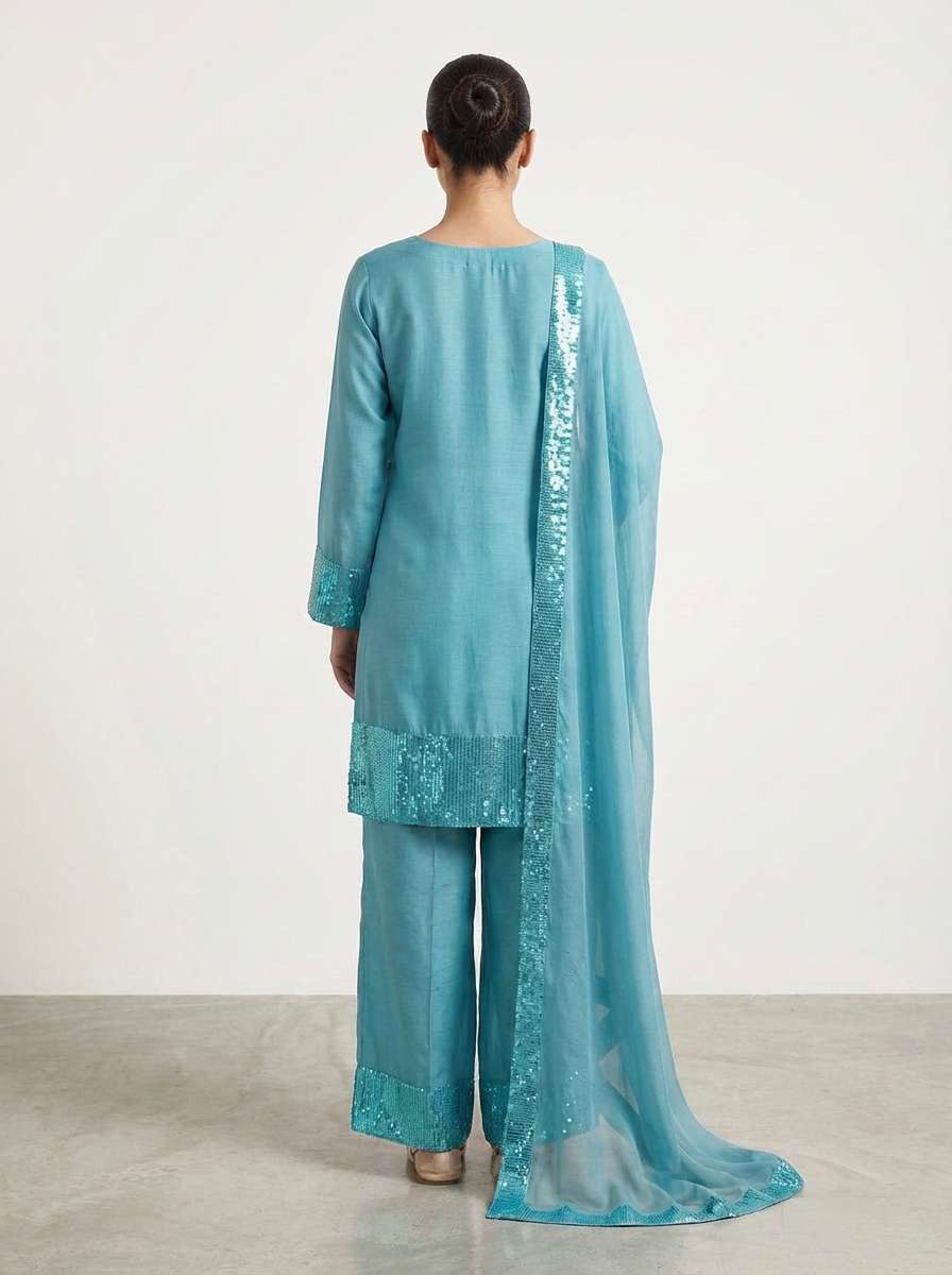 Motif Tusser Silk 3Pc suit-003