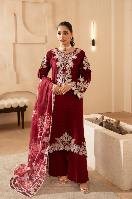 Motif Embroidered Katpana Lawn Suit-009
