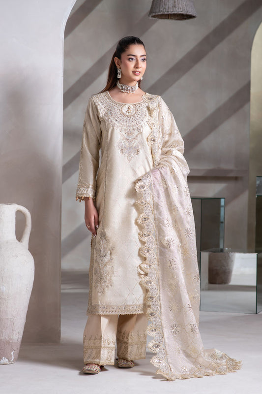 Motif Jacquard Embroidered Suit-4013
